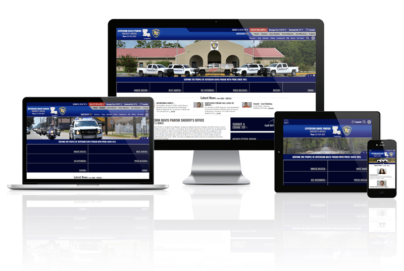 Responsive Screen Mockup of Jefferson Davis Parish Website