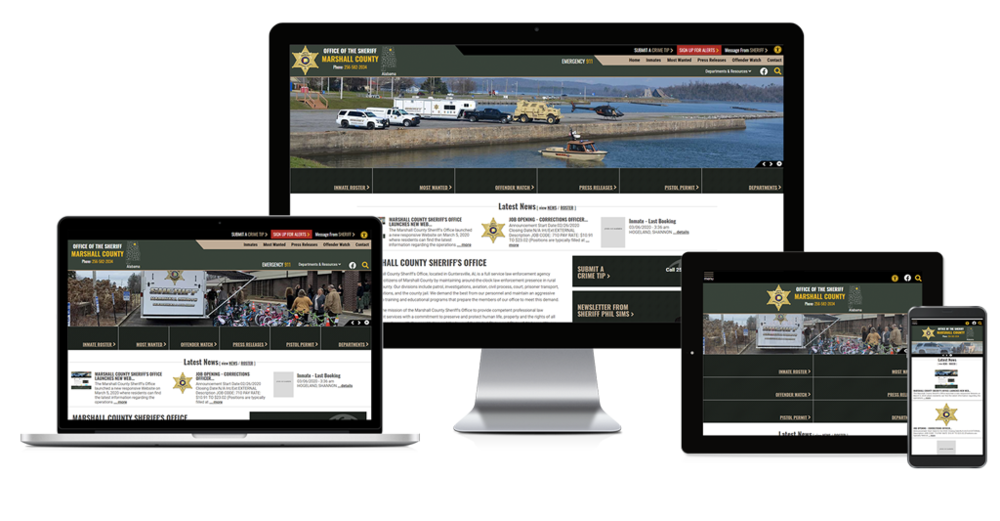 Marshall County Sheriffs Office Alabama website screen shots