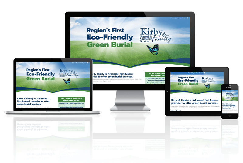 Kirby & Family Funeral & Cremation Services Green Burials Responsive Website Screen Mockup