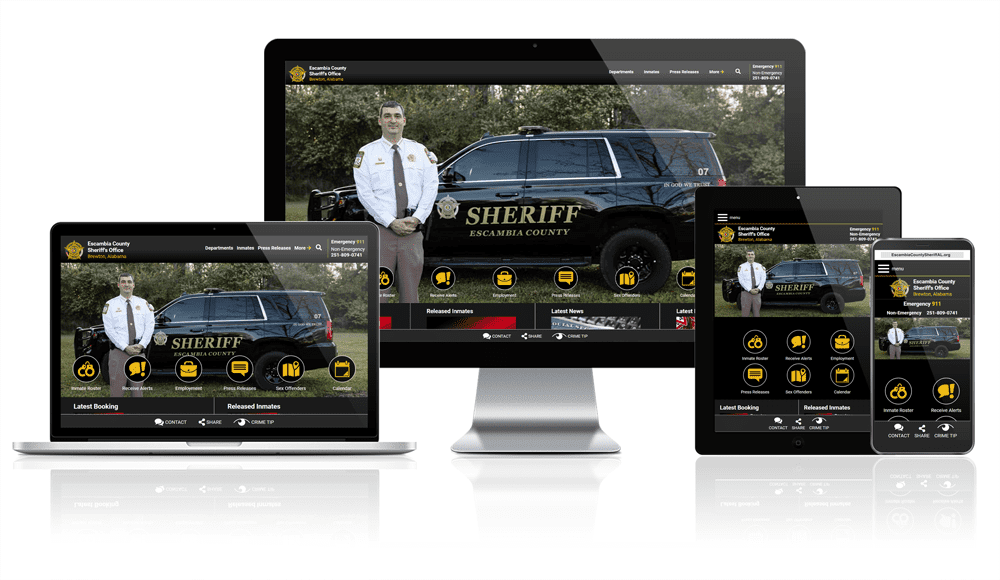 Escambia County Sheriff's Office responsive website screenshot