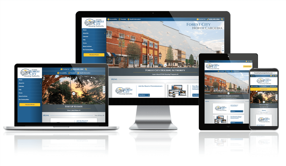 Forest City Housing Authority responsive website mockup