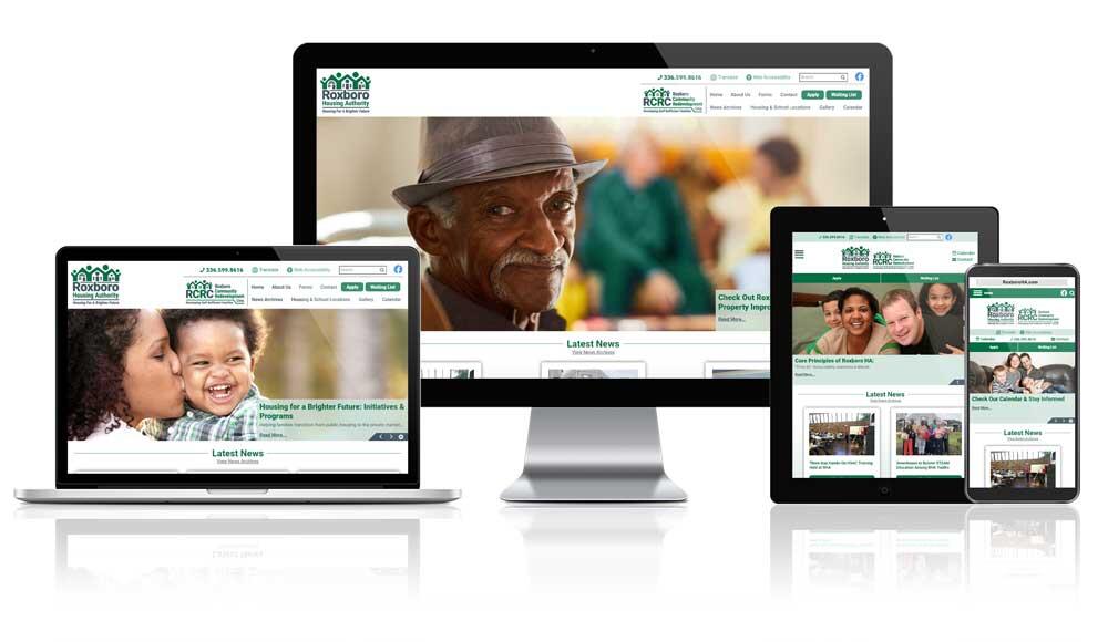 Roxboro Housing Authority Responsive Website Screen Mockups