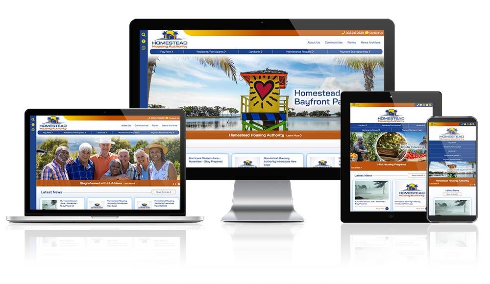 Homestead Housing responsive website mockup
