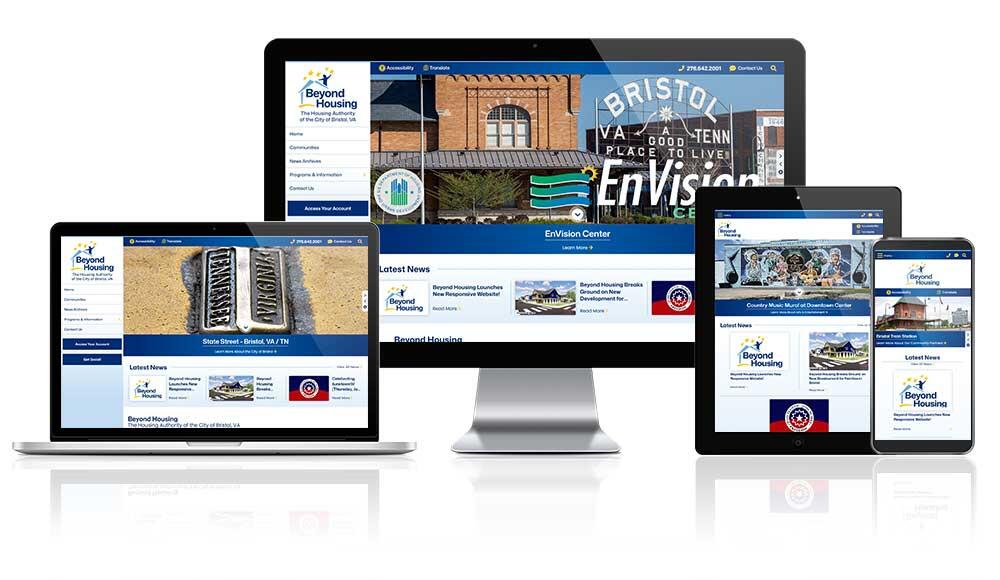 Bristol VA Housing responsive website mockup