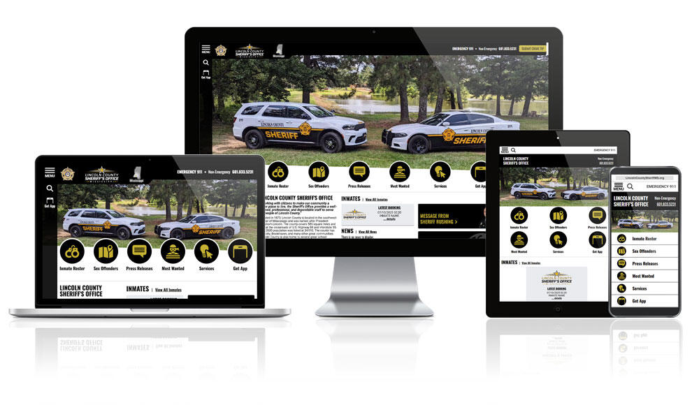 Lincoln County Sheriff's Office, MS Responsive Website Mockup