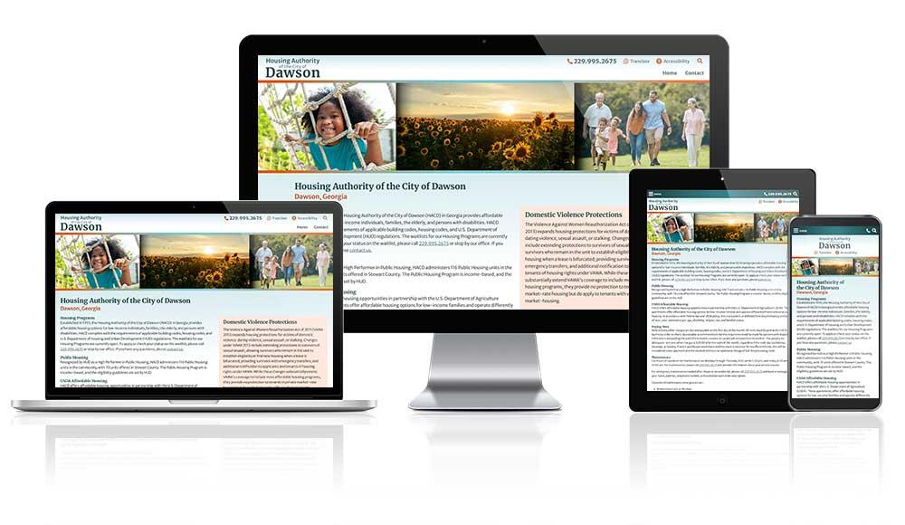 Dawson Georgia Housing Authority website mockup