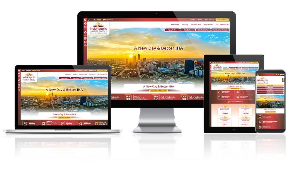 Indianapolis Indiana Housing Authority website screen mockups