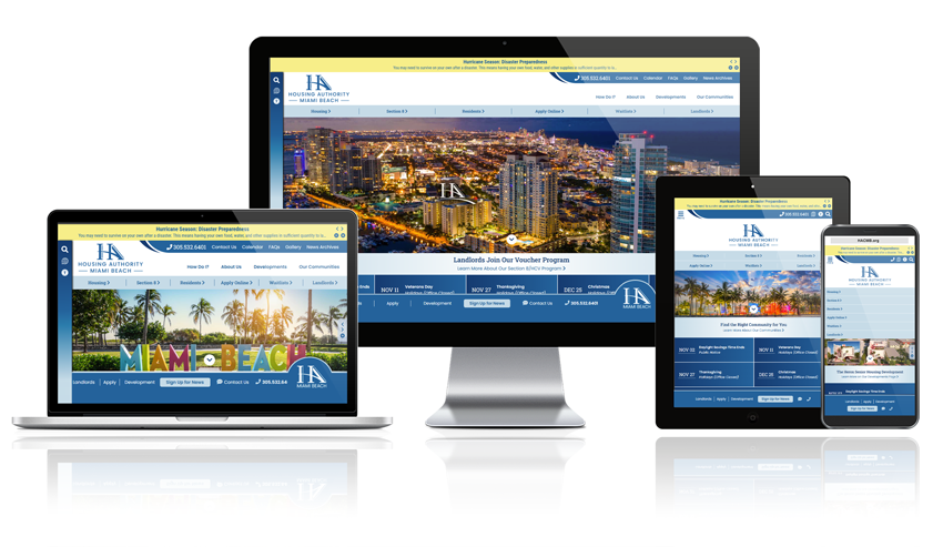 Housing Authority Miami Beach Responsive Website Mockup