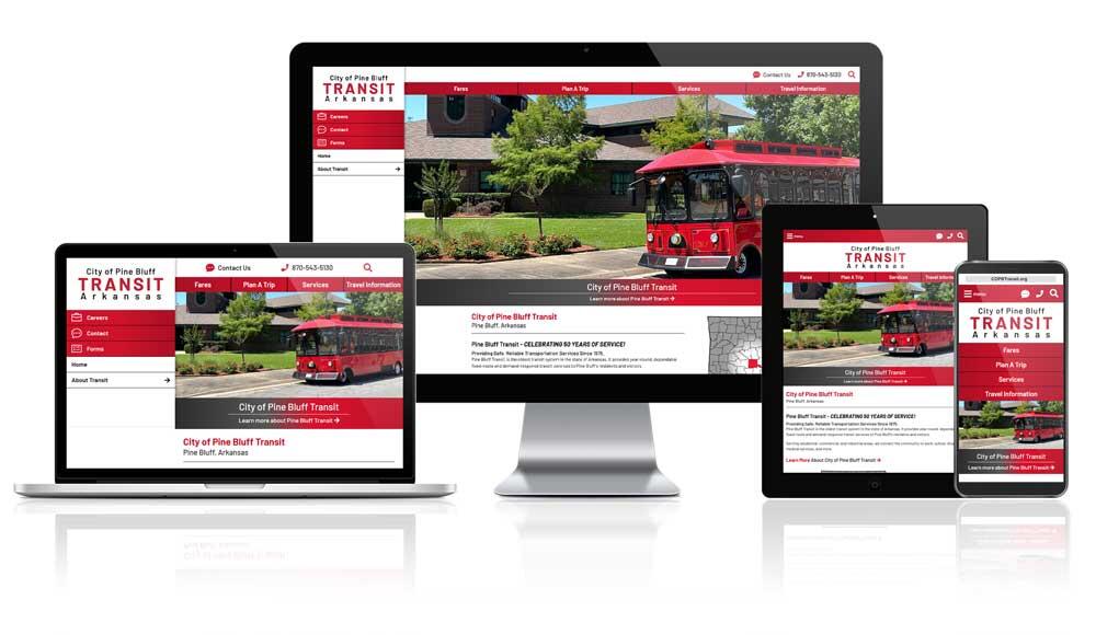 City of Pine Bluff Transit Responsive Website mockup