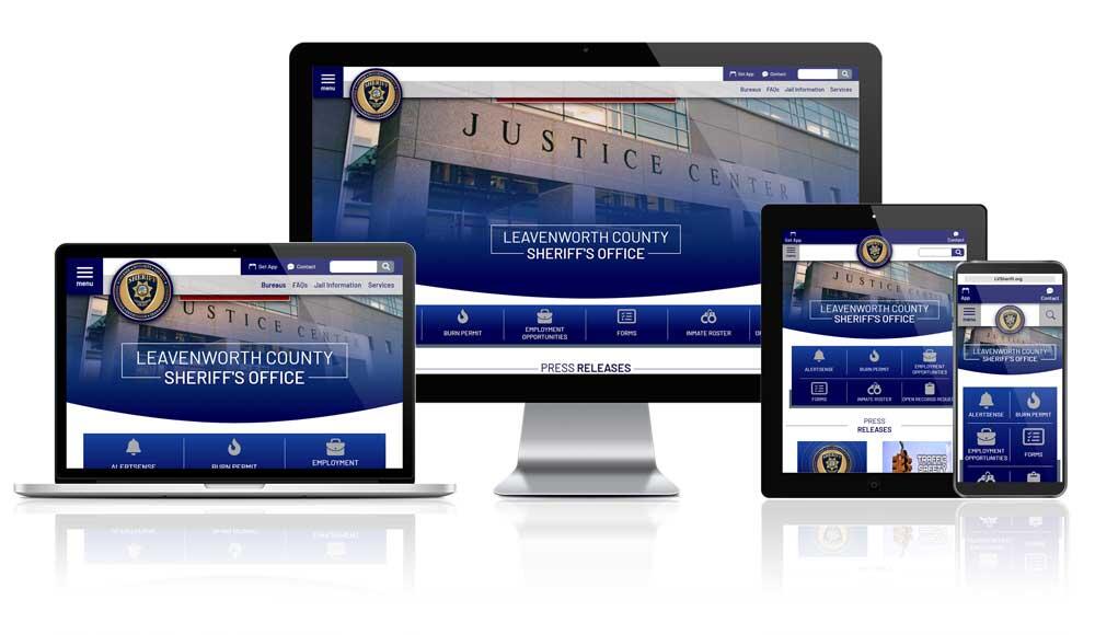 Leavenworth County Sheriff's Office website showcase on different devices.