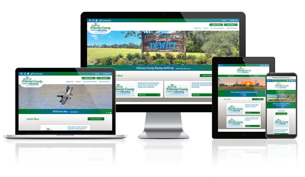 Arkansas County Housing Authority Responsive Screen Mockup