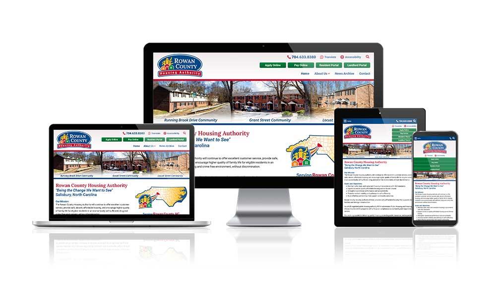 Rowan County Housing Authority website screen mockups