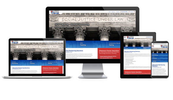 Responsive screen mockup of Alternative Sentencing Solutions of Oklahoma, LLC Website