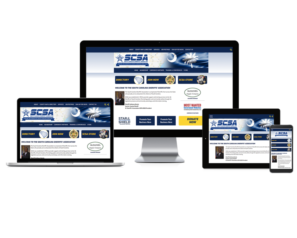South Carolina Sheriffs Association screen mockups