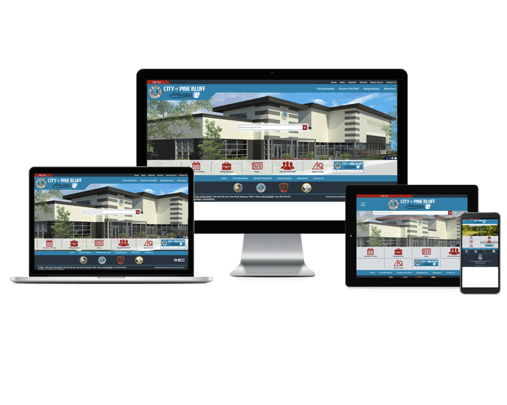 City of Pine Bluff Arkansas Website Screen Mockups