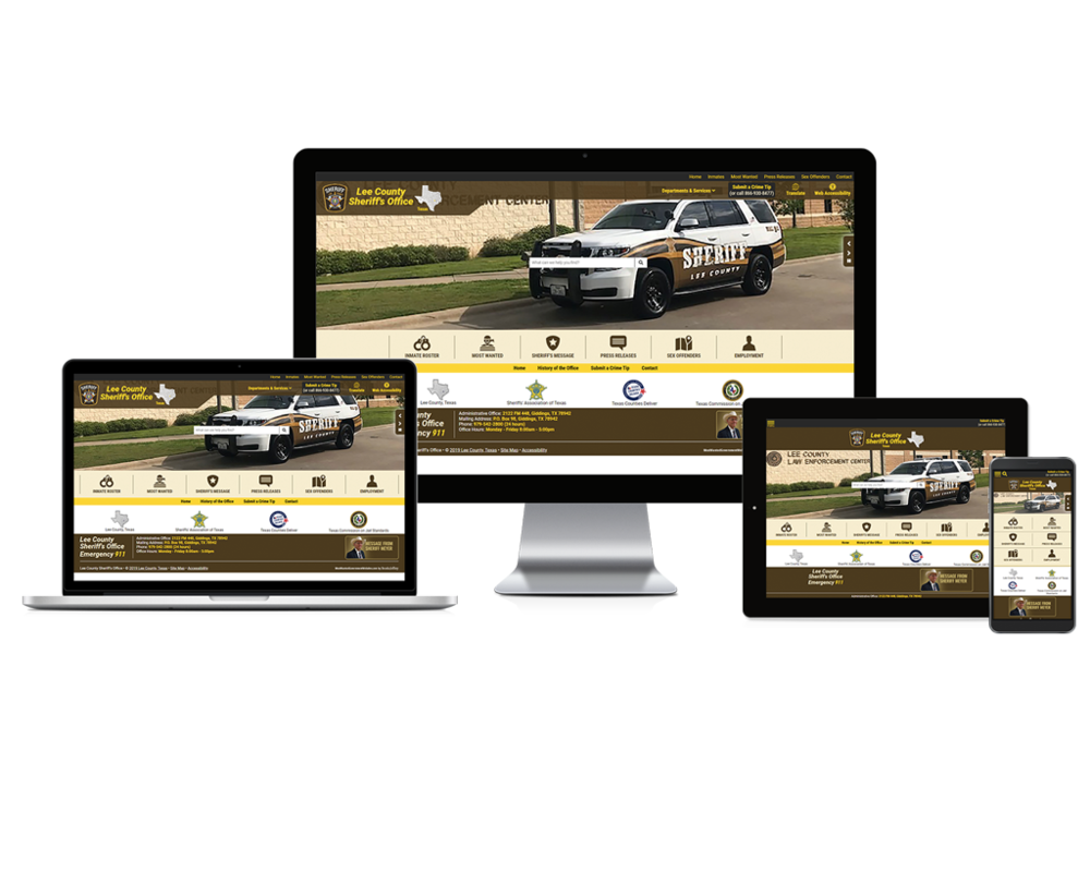 Lee County Sheriff Office Website Screen mockups
