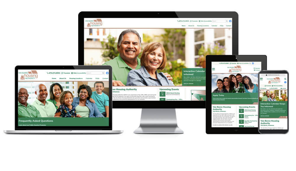 Van Buren Housing Authority Website screen mockups