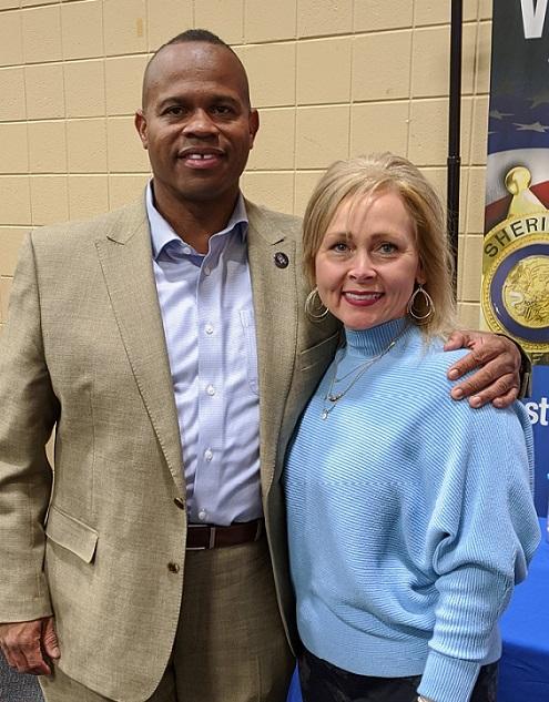 Renea Adams and KC Hamp standing together at the Mississippi Sheriffs' Association Conference