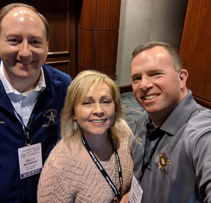 Sheriff Billy Murray, BJM Account Rep Renea Adams, and Sheriff Mark Moon taking a selfie