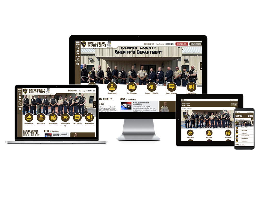 Kemper County Sheriff's Office Website Screenshots