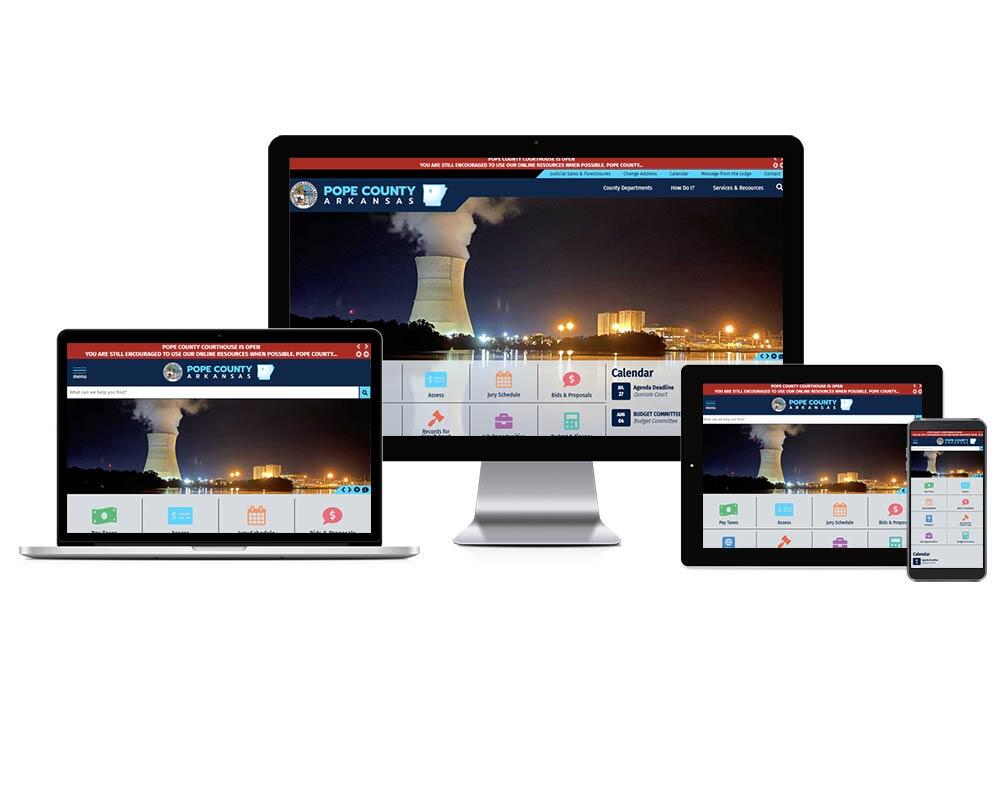 Responsive mockups of Pope County, Arkansas Government website