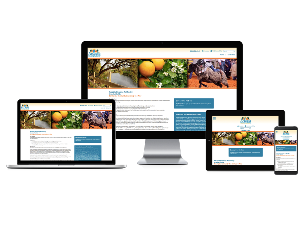 Arcadia Housing Authority Responsive Screen Mockups