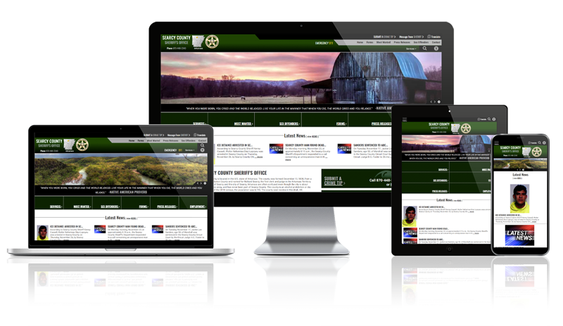 Responsive screen mockup for Searcy County Sheriff website