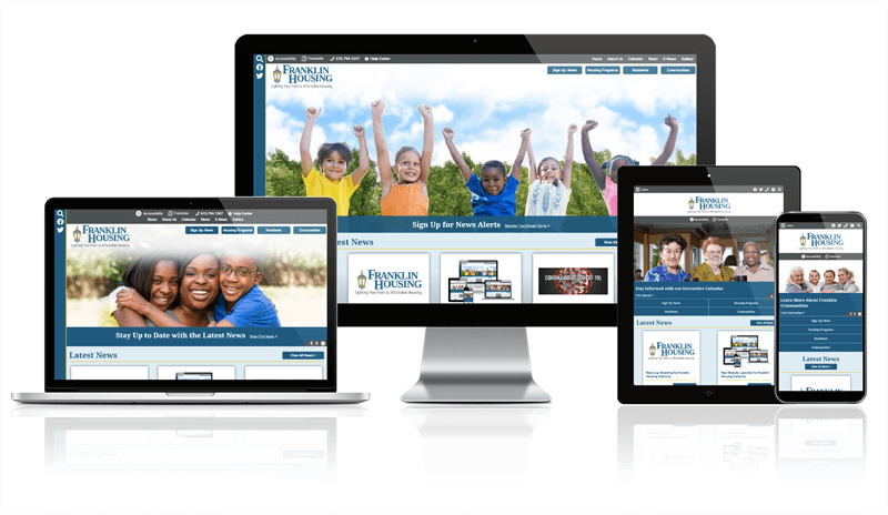 Franklin Housing Authority responsive website mockup