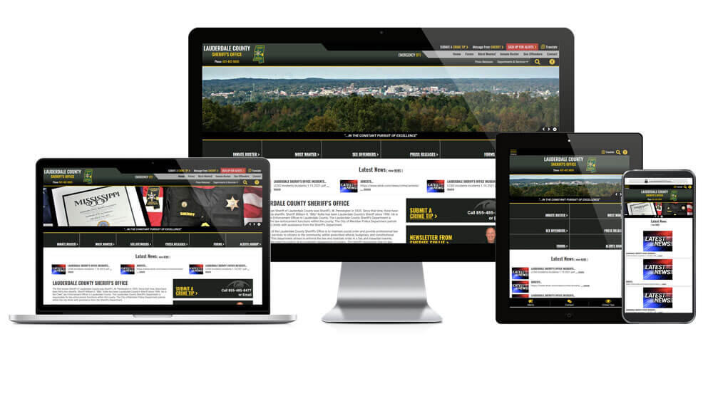 Lauderdale County Sheriff website responsive screen mockup.