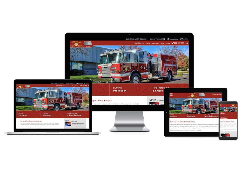 Parsons Fire Department Website Screenshot