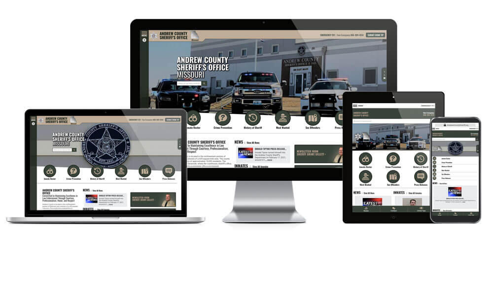 Andrew County Sheriff website responsive screen mockup.