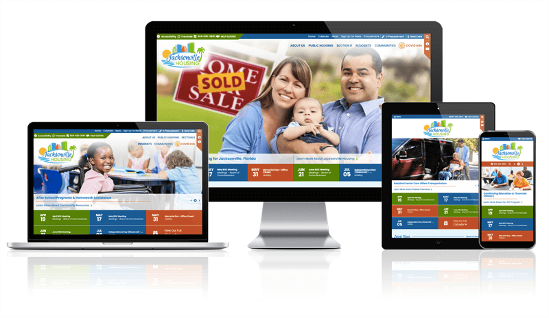 Jacksonville Housing Websites responsive screen size mockup