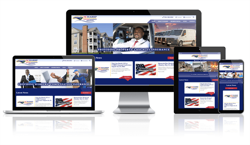 North Carolina Housing Authorities Risk Retention Pool responsive website mockup