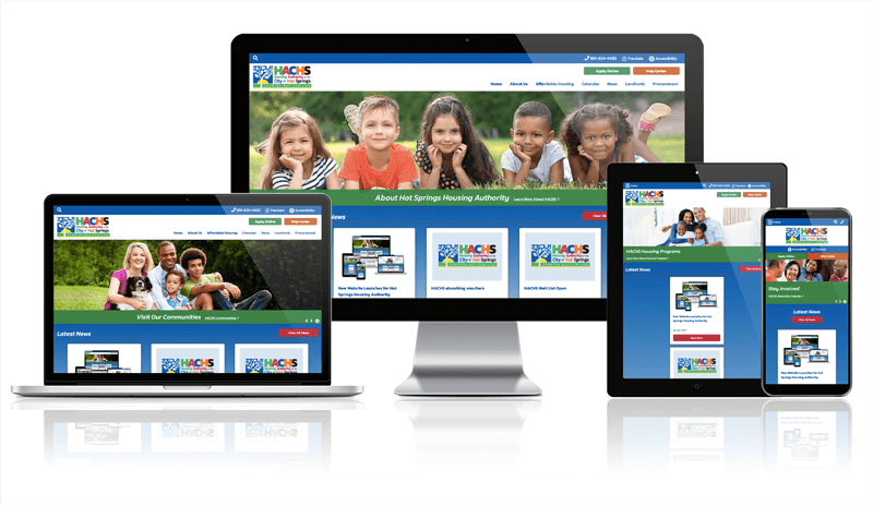 Housing Authority of the City of Hot Springs, Arkansas responsive website mockup