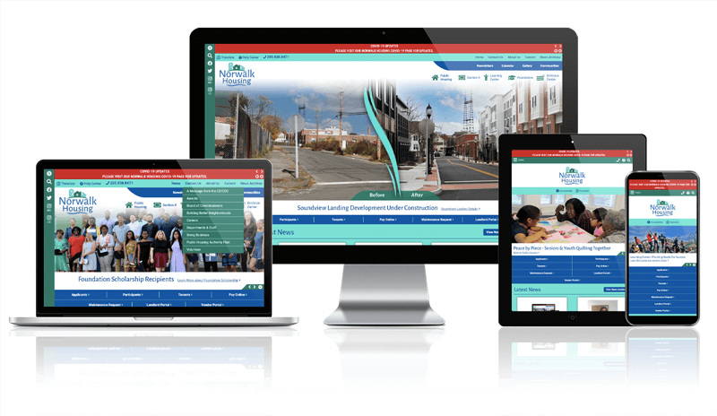 Norwalk Housing responsive website mockup