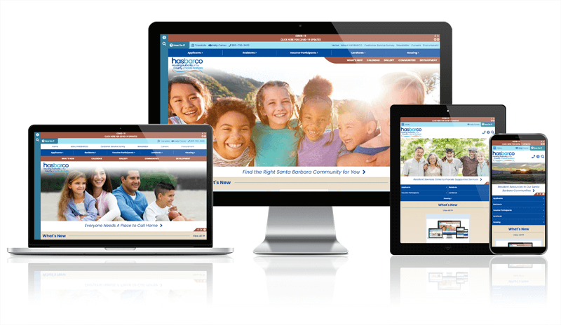 Housing Authority of the County of Santa Barbara responsive website mockup