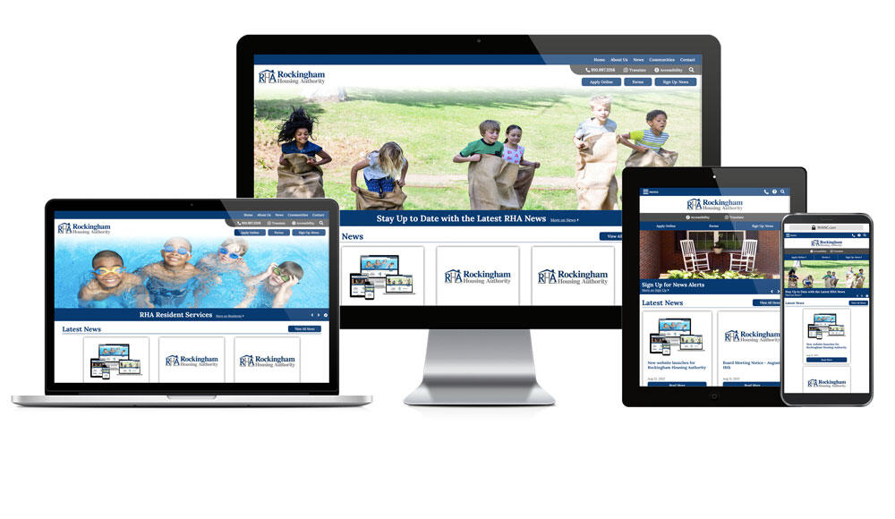 Rockingham Housing Authority responsive website mockup.