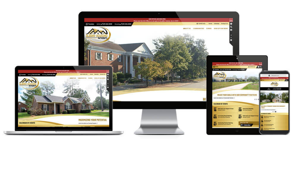 Albany Housing Authority responsive website mockup.