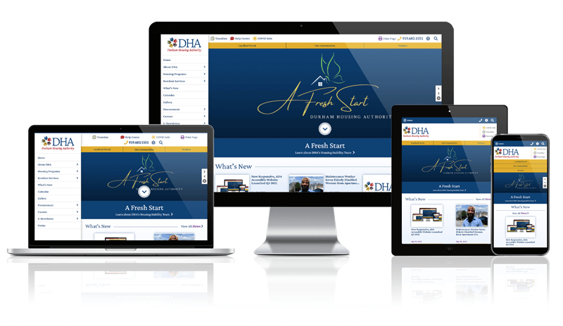 Durham Housing Authority responsive website mockup