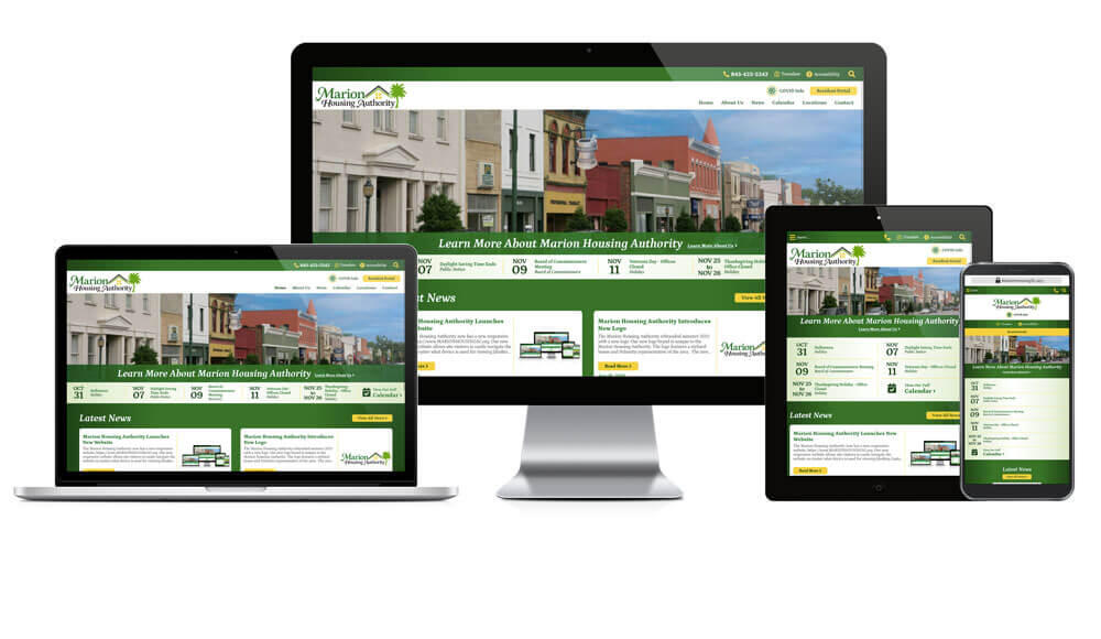 Responsive Screen Mockup of Marion Housing Authority Website