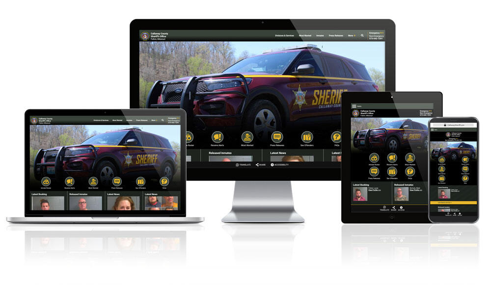 Callaway County Sheriff responsive website mockup