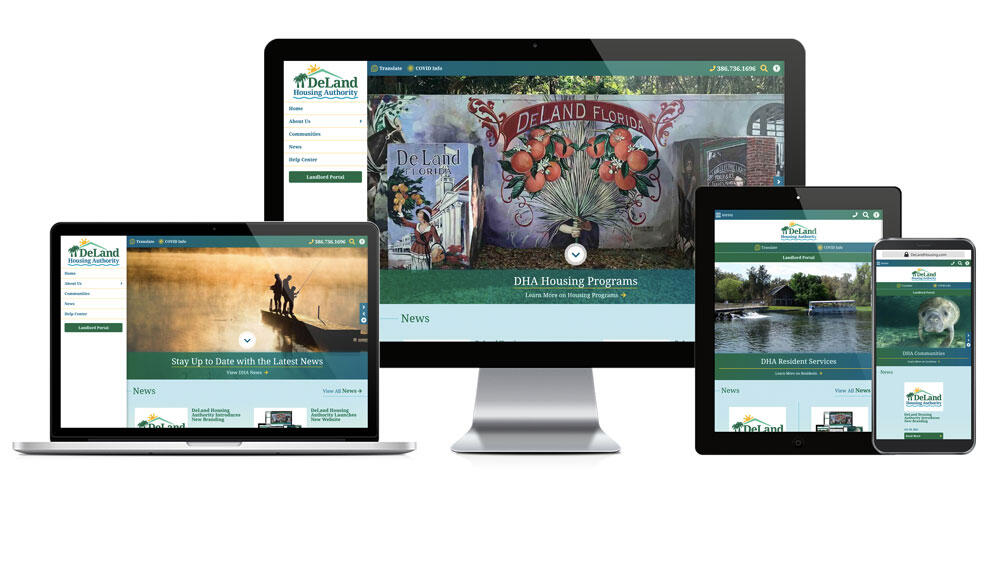 DeLand Housing Authority responsive website mockup