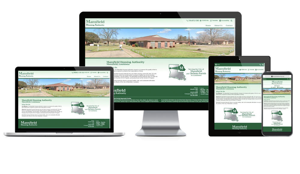 Mansfield Housing Authority website screen mockups