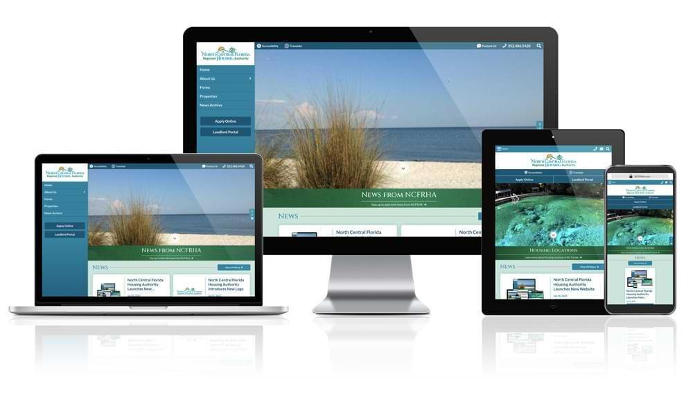 North Central Florida Regional Housing Authority responsive website mockup