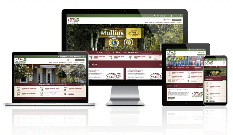 Mullins Housing Authority responsive website mockup