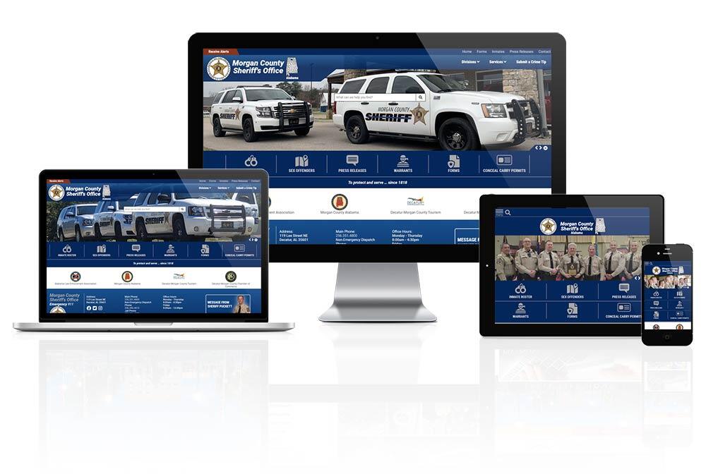 Morgan County Sheriff website responsive screen mockup
