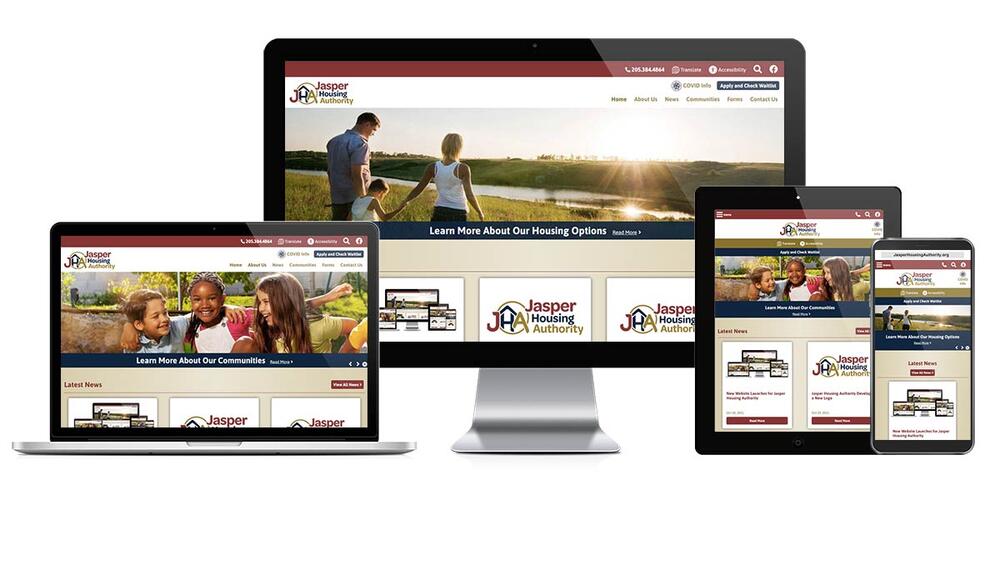 Jasper Housing Authority responsive screen mockup