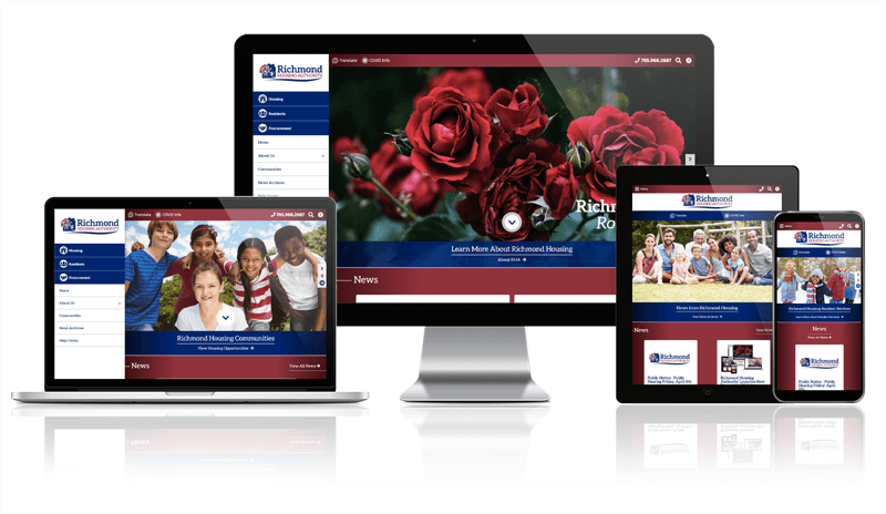 Richmond Housing Authority responsive website mockup