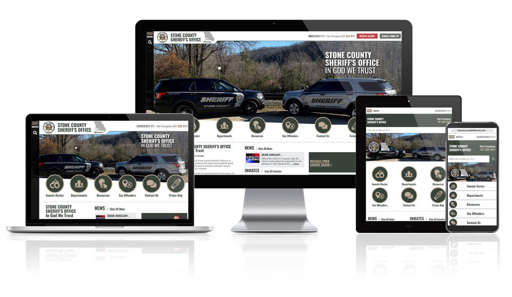 Stone County Sheriff responsive website mockup