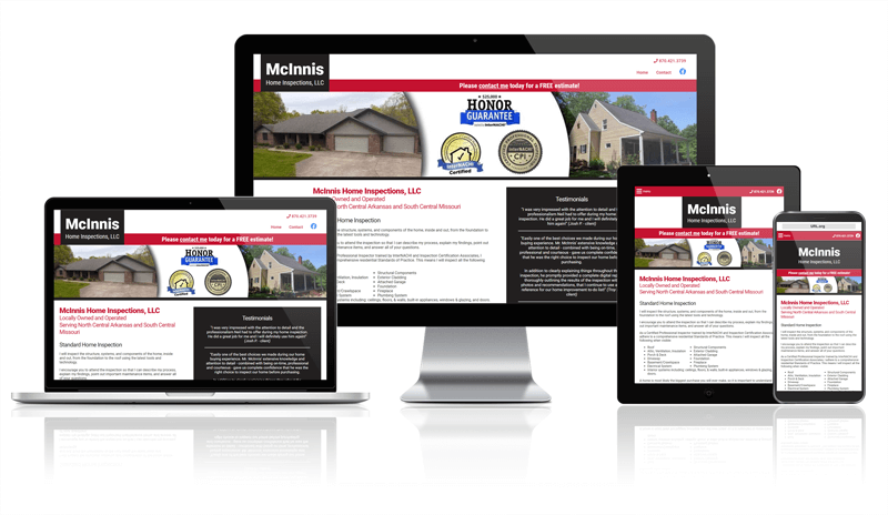 McInnis Home Inspections responsive website mockup